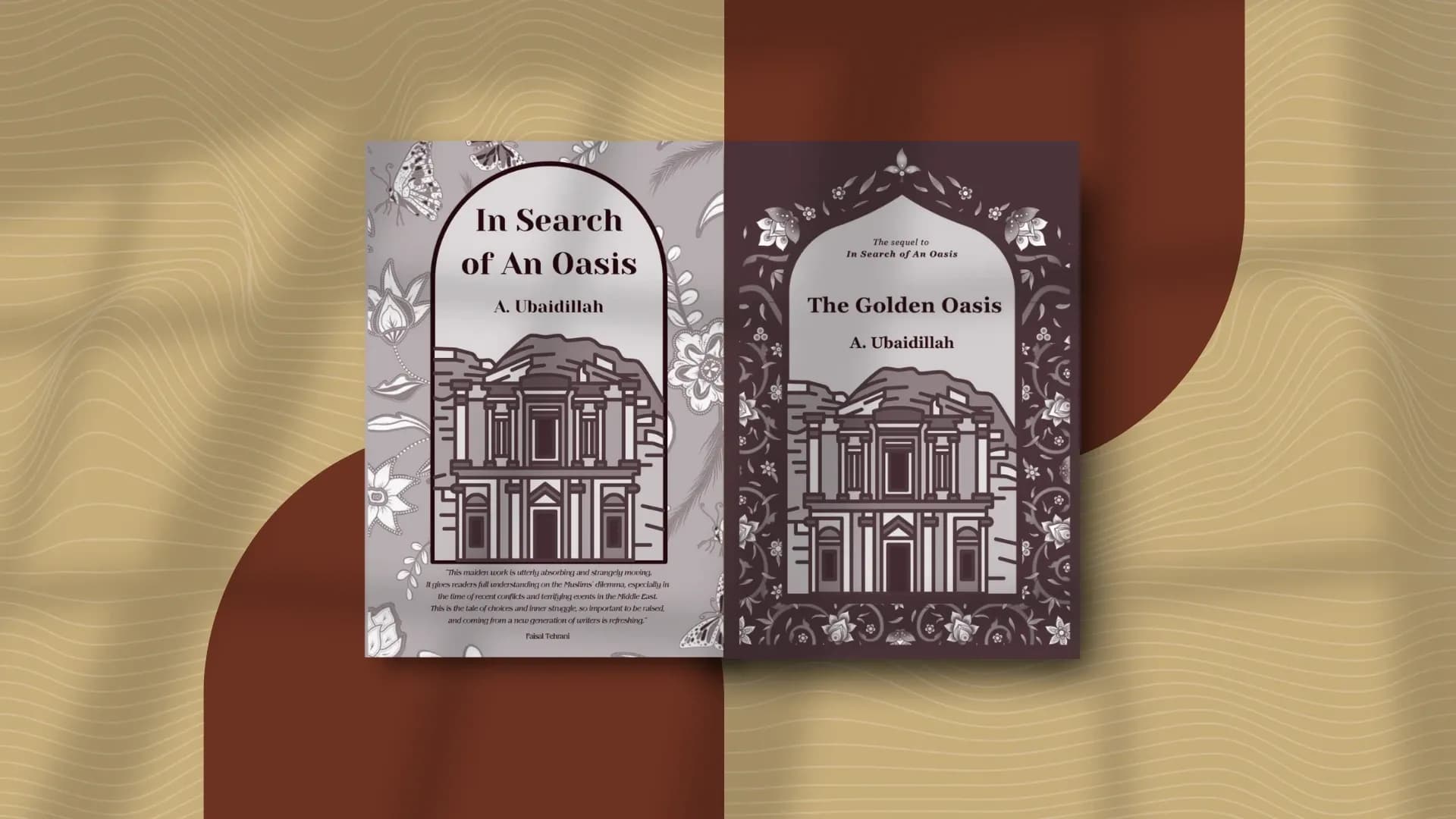 Book cover of "In Search of An Oasis" and "The Golden Oasis"